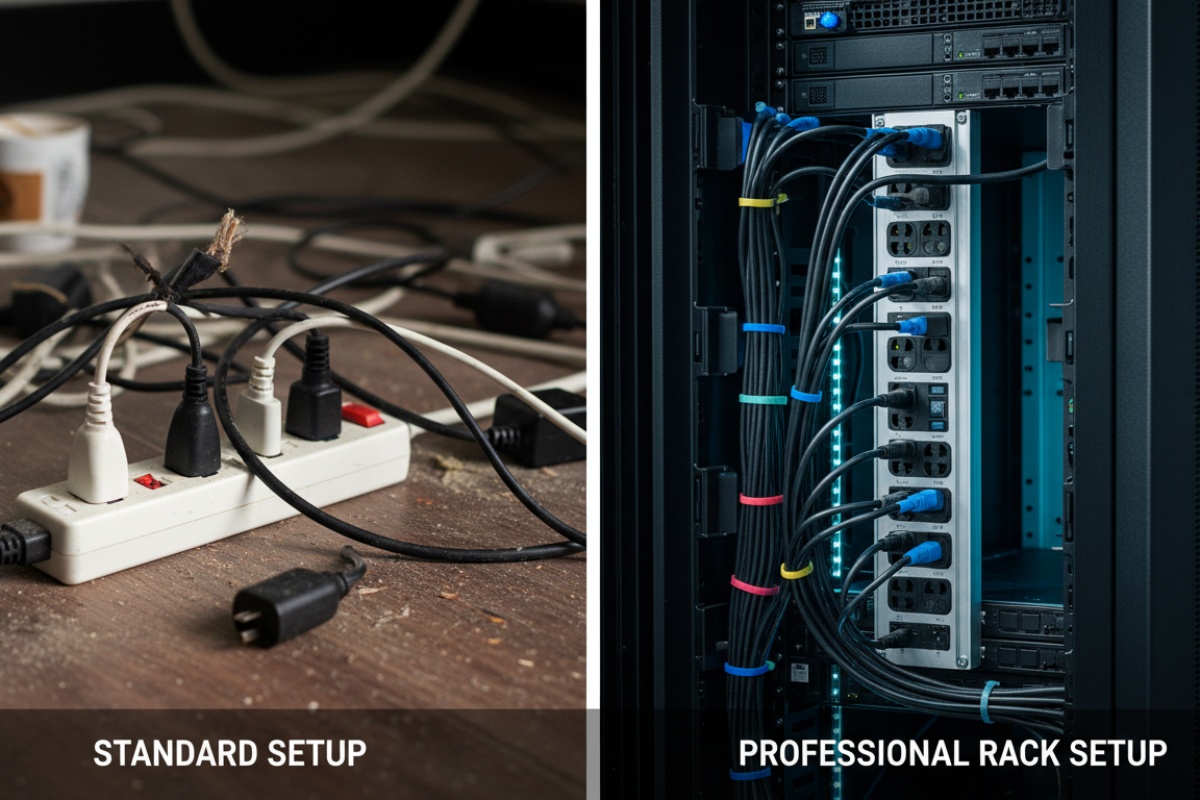 Cách lắp đặt ổ cắm điện tủ rack chuẩn